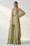 Nisha Green Cape Gharara Set