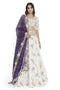 Off-White Embroidered Choli And Lehenga With Embroidered Dupatta