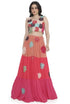 Off-White Embroidered Choli With Multi Colour Layered Lehenga.