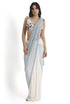 Off-White Embroidered Choli With Saree
