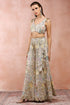 Off White Applique Embroidered Choli With Sharara