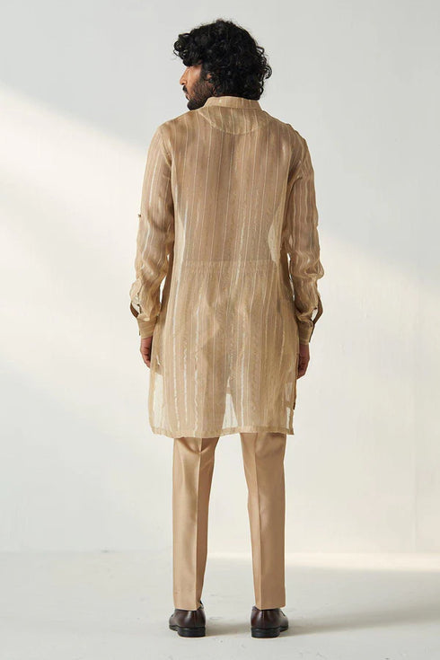 Omkar Gold Beige Coord Set