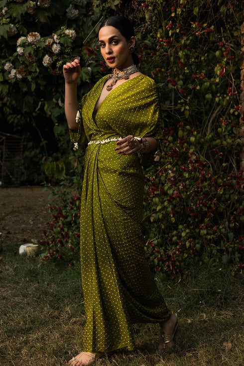 Kimono Bandhni Dress