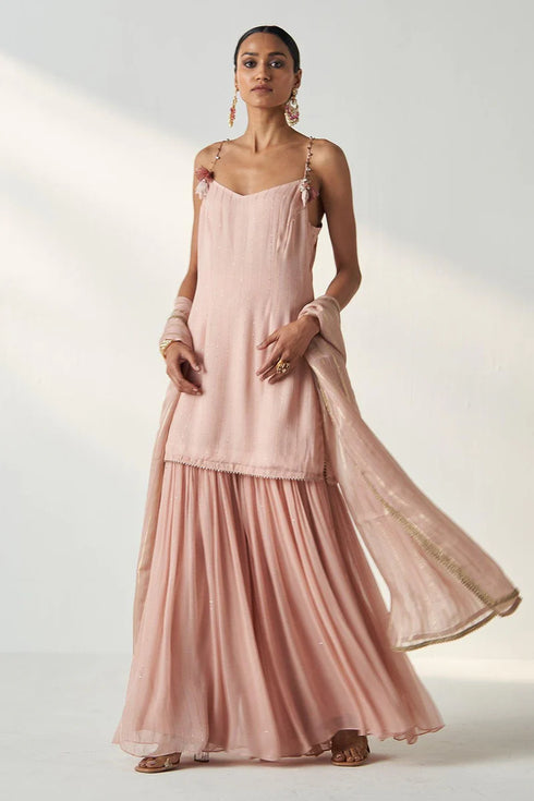 Pakhi Blush Pink Kurta Sharara Set