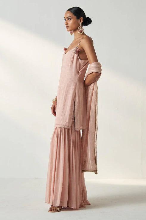 Pakhi Blush Pink Kurta Sharara Set
