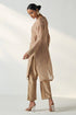 Pakhi Fawn Sheer Kurta Pant Set
