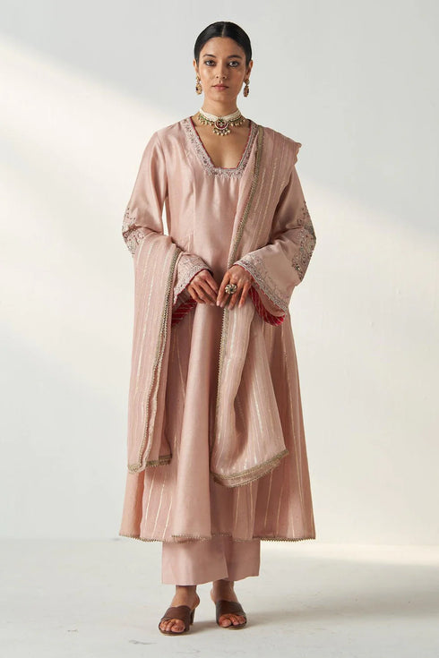 Palak Blush Pink Anarkali Pant Set