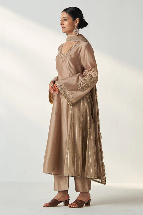 Palak Fawn Anarkali Pant Set