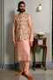 Peach Embroidered Bandi And Kurta With Cotton Silk Churidar