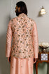 Peach Embroidered Bandi And Kurta With Cotton Silk Churidar
