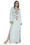 Powder Blue Dola Silk Embroidered Beyza Kaftan