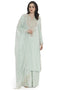 Powder Blue Embroidered Kurta With Pant And Dupatta