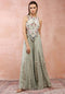 Powder Blue Embroidered Choli With Palazzo