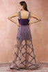 Purple Embroidered Dress With Skirt