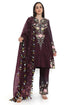 Purple Embroidered Kurta With Embroidered Pant With Dupatta