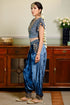 Qirat Navy Blue Embroidered Boxy Choli And Low Crotch Pant