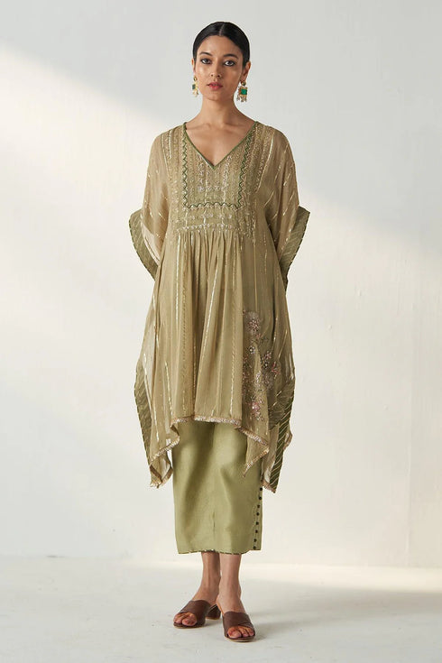 Rabya Green Kaftan Pant Set
