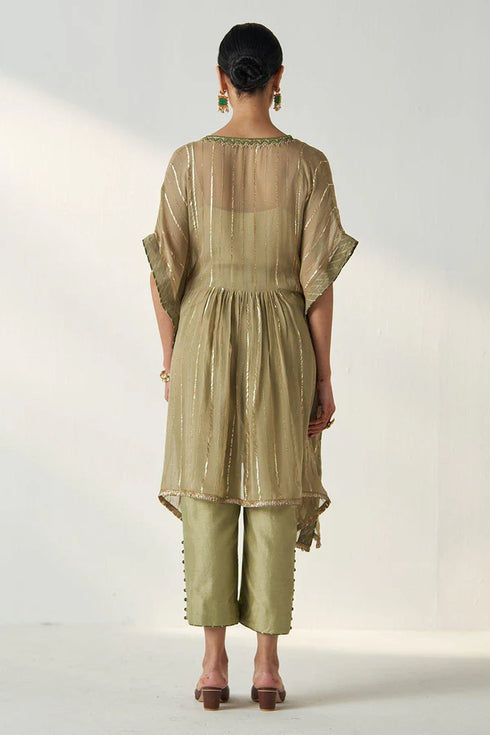 Rabya Green Kaftan Pant Set