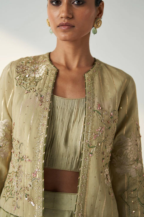 Radha Green Jacket Lehenga Set