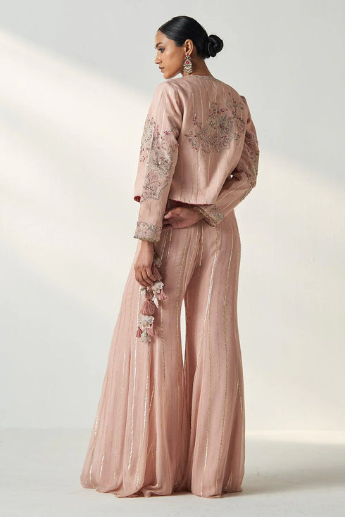 Sadhana Blush Pink Jacket Sharara Set