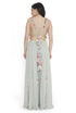 Sea Foam Embroidered Back Tie-Up Choli With Sharara