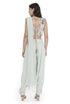 Sea Foam Embroidered Choli With Low Crotch Dhoti Drape