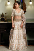 Sultana Cream Embroidered Choli With Cream Printed Lehenga And Embroidered Dupatta