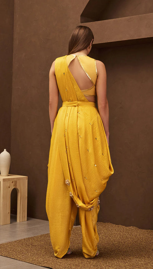Sunflower Sangria Pre-Stitched Saree
