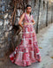 Ivory Geomatric Print Patchwork Lehenga