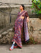Concrete Jungle Print Cascase Saree Teamed With Koli Blouse