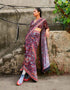 Concrete Jungle Print Cascase Saree Teamed With Koli Blouse