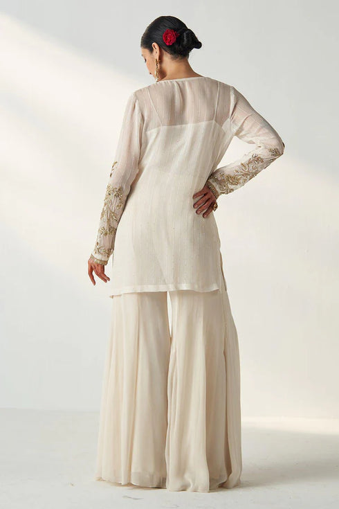 Tara Ivory Sharara Set