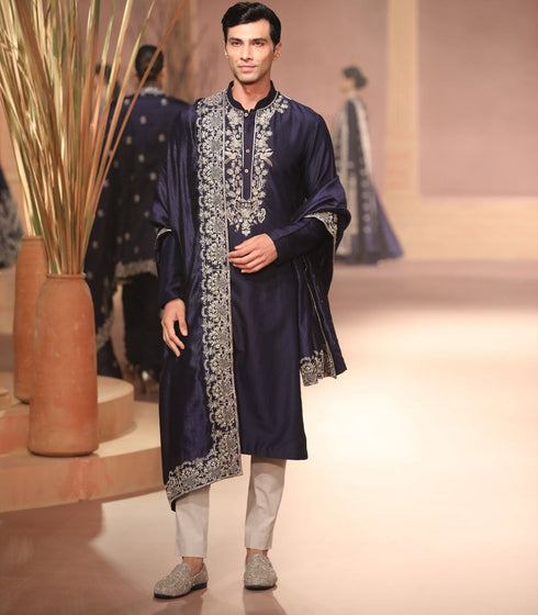 Purple Silk Kurta Set