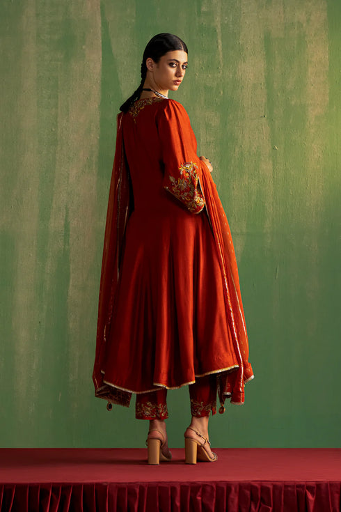 Kaavya Rust Anarkali Set