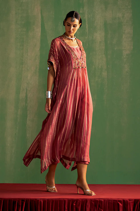 Aaarika Mauve Pink Kaftan Set