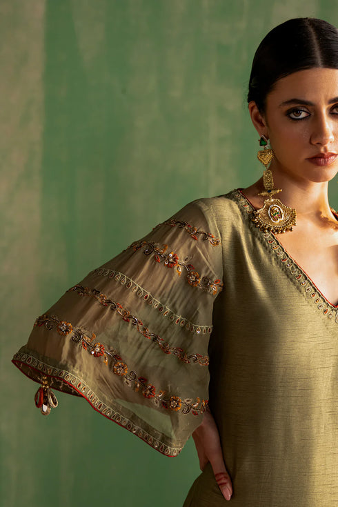 Alira Green Kurta Gharara Set