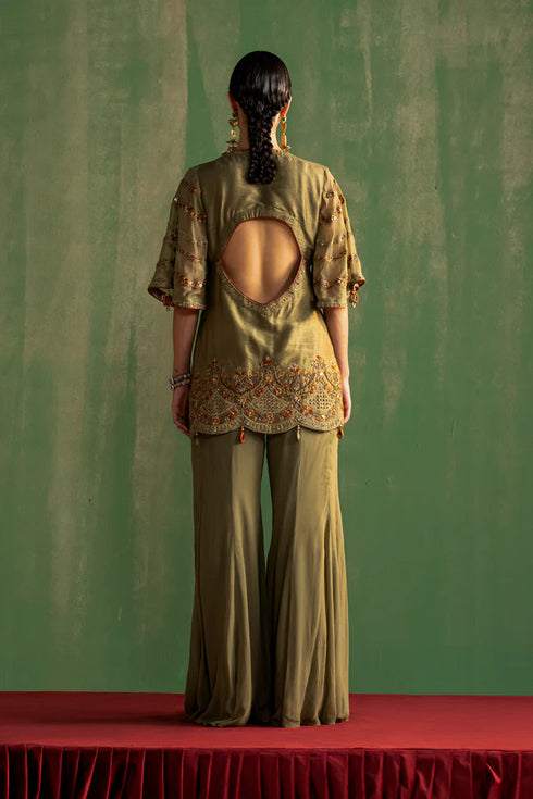 Alira Green Kurta Gharara Set