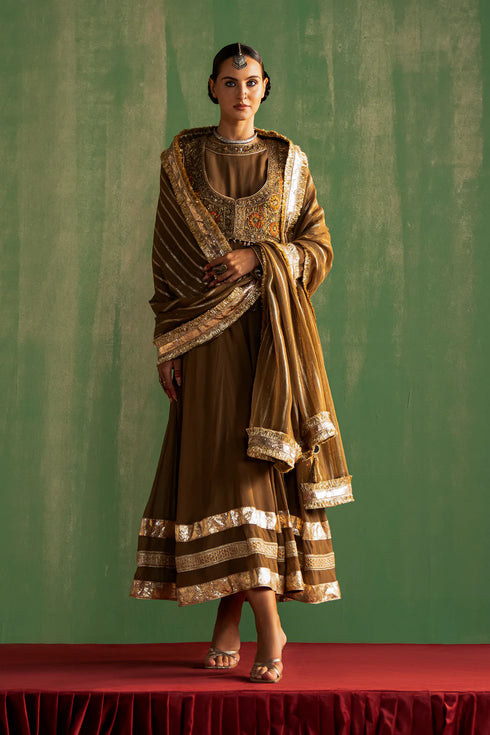 Bhavna Brown Anarkali Set