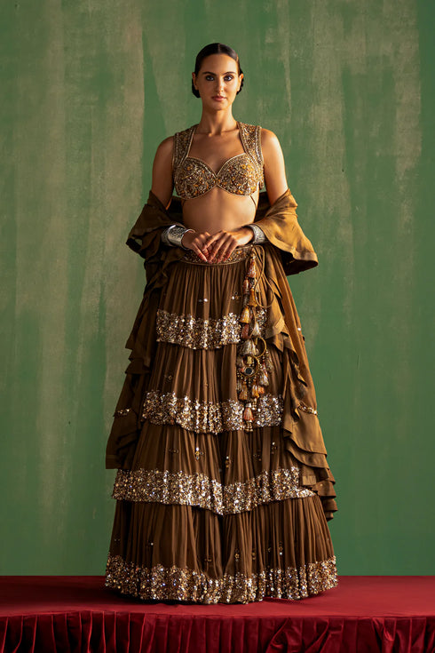 Bhumika Brown Lehenga Set