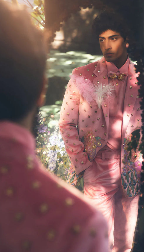 Pink Velvet 2-Piece Suit