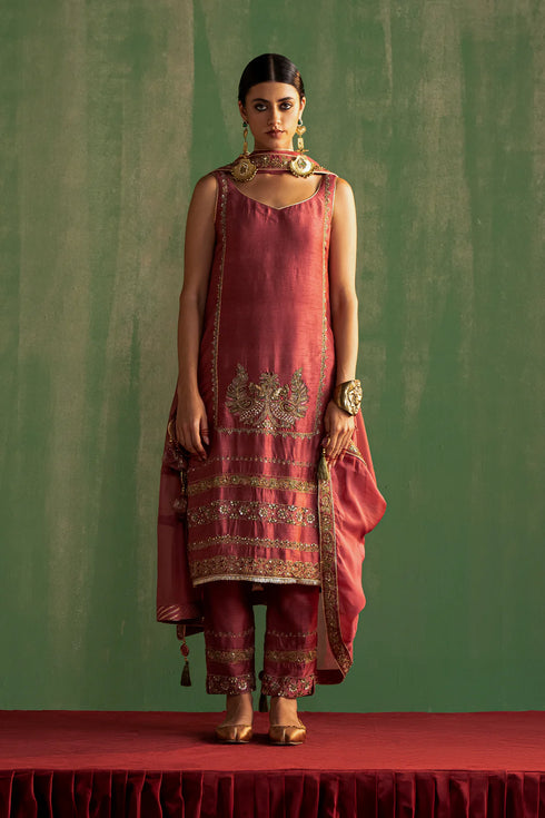 Akansha Mauve Pink Kurta Pant Set