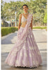 Powder Lilac Flower Lehenga Set