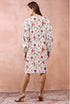 White Gulbagh Print Front Embroidered Balloon Top