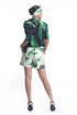 Banana leaf printed shirt teamed with shorts