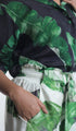 Banana leaf printed shirt teamed with shorts
