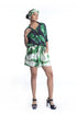 Banana leaf printed shirt teamed with shorts