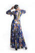 Abstract graphical floral printed tier dress