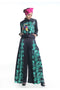 Toucan printed with highlighting embroidery bomber jacket with pleated trousers