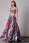 Multi Ikat Print Sweetheart Neck Bustier Lehenga Set