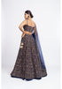 Navy blue fully embroidered corset lehenga set